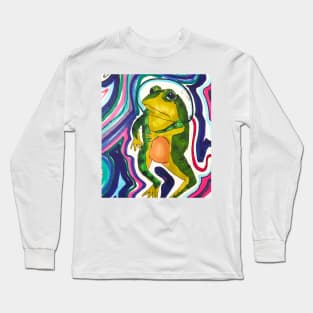 Frogs in Space- color Long Sleeve T-Shirt